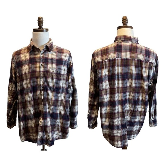 David Taylor Plaid Cotton Flannel Purple Size XL Tall Soft button up shirt - Picture 11 of 11